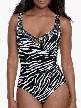 Miraclesuit Escape One Piece  Tigre Sombre  Style# 6552366  US 16  NEW
